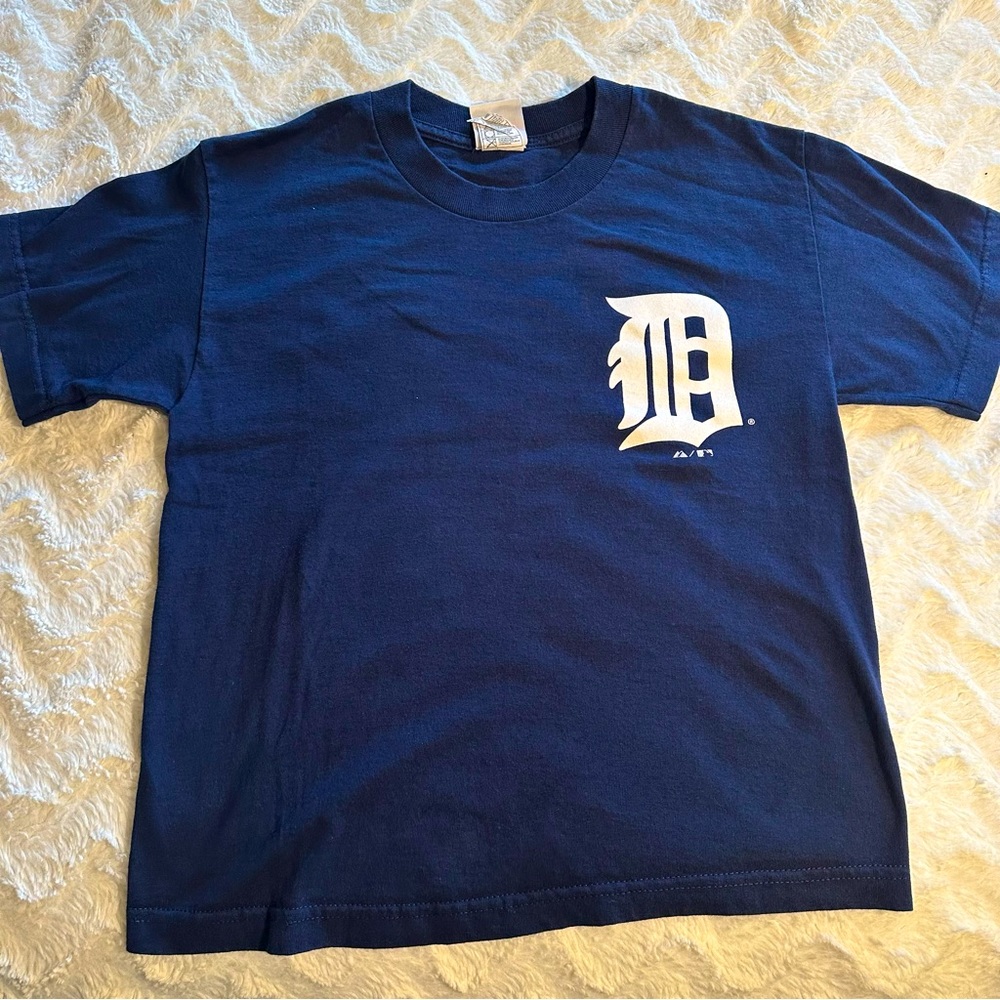 Majestic Kids Detroit Tigers Navy Short Sleeve TShirt Size Youth Medium